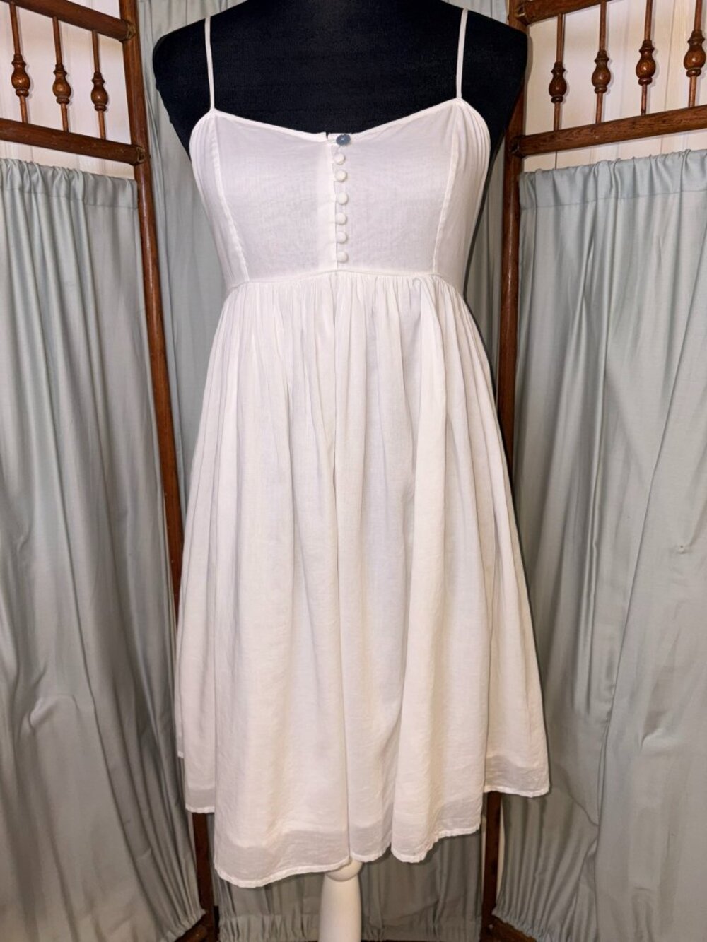 Heritage 1981 White Cotton | Graduation Dress | Button Front | Smocked Back